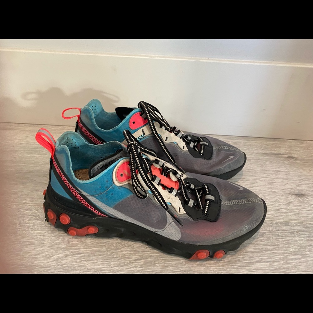 Nike React Element 87 “Blue Chill Solar Red Cool Grey” sneakers, size 6